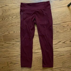 Burgundy lululemon 25” leggings